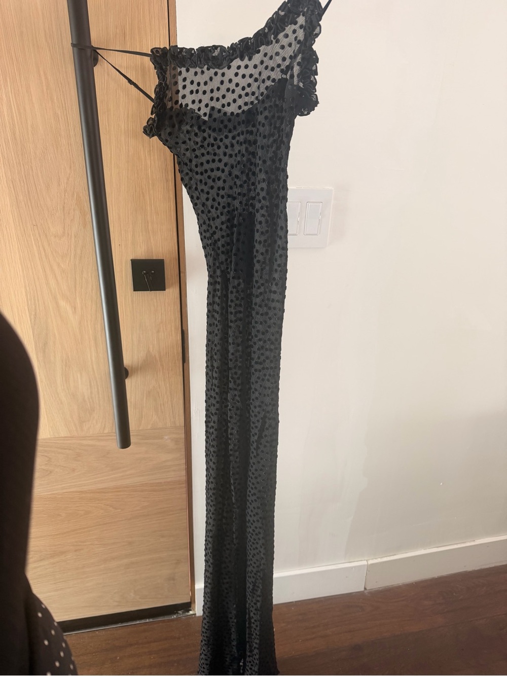 Realisation Par Black Esme Devore Spot Polka Dot Slip Maxi Dress - Picture 5 of 10
